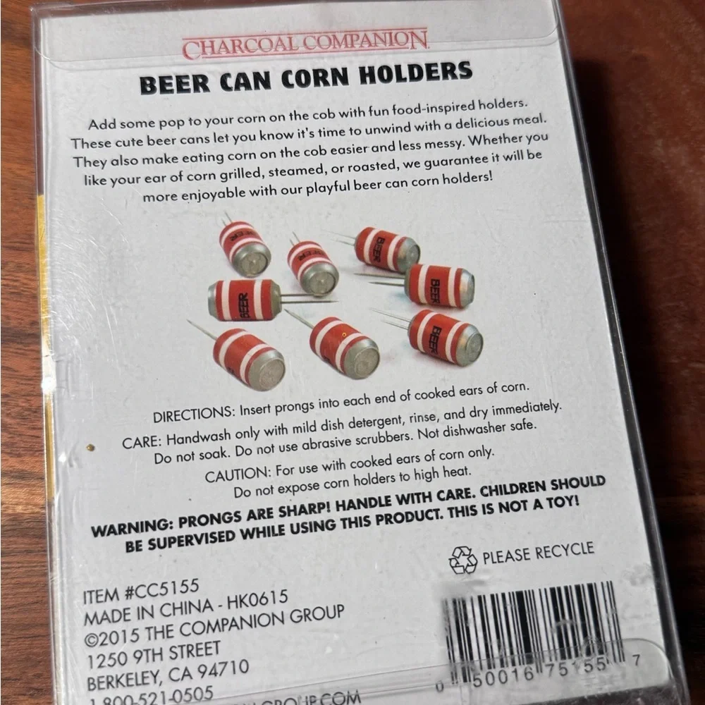 Red Beer Can Corn Holders - Set - BBQ Novelty Kitchen Gadgets